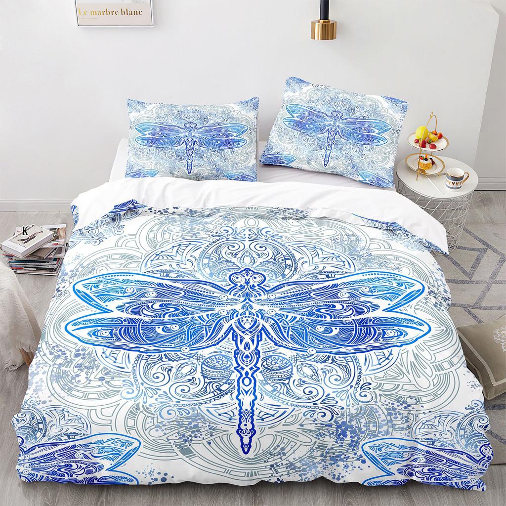 Death Moth Duvet Cover Set Queen Size Gothic Skull Boho Comforter Cover Black And White Skeleton Decorative Soft Bedding Set