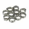 100pcs Single Ear Stepless Hose Clamps Assortment Rings Stainless Steel with Ear clamp plier for Auto/Home Appliance/Pipe