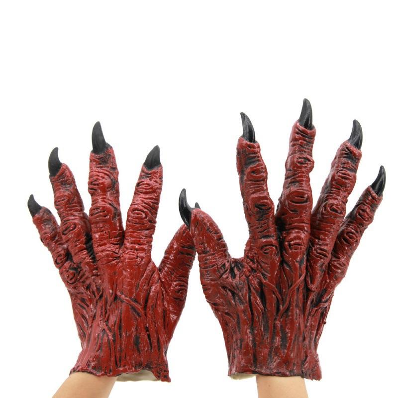 2026New black horror gloves, animal paw design, for Halloween costumes, carnival performances, and adult use