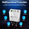 58W Dual Fast Charger with 2PD+QC3.0, Compatible with EU/US/UK Plugs.