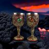 Gothic Goblet 3D Viking Stainless Steel Resin Skull Wine Goblet Terrifying Eyes Whiskey Cup Wine Glass for Halloween