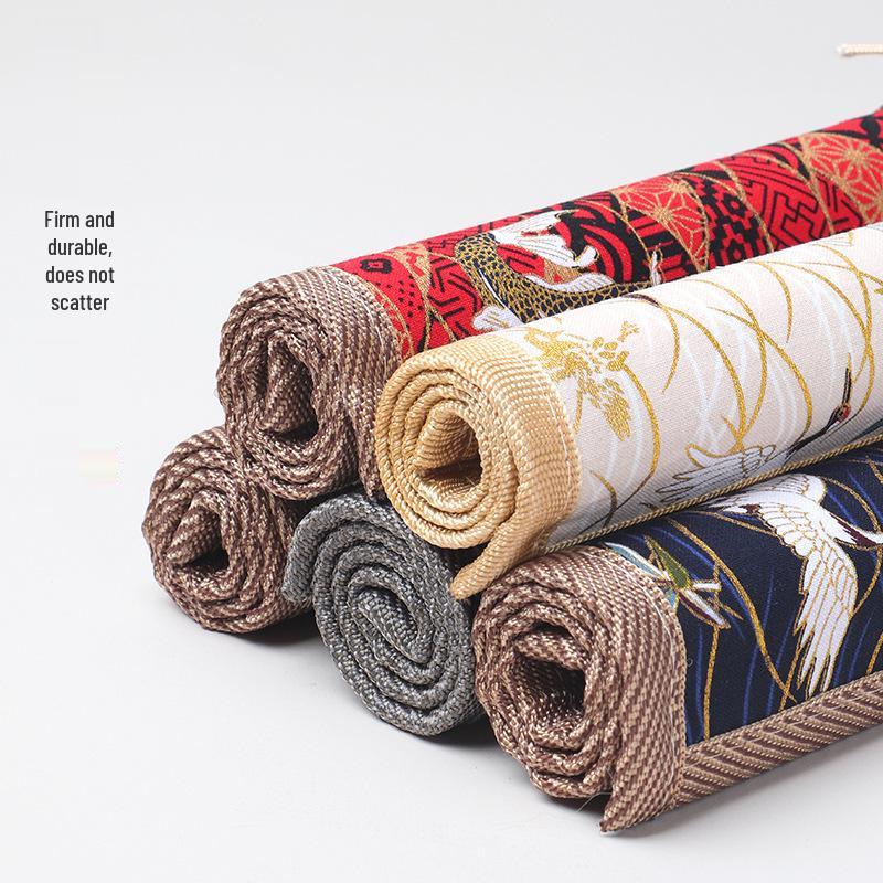 Bamboo Roll-Up Calligraphy Brush Bag: Chinese Style Pen Storage for Four Treasures of the Study