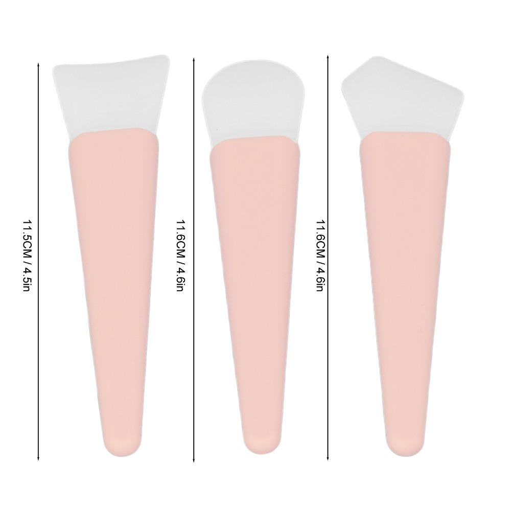 3pcs Easy To Clean Silicone Brush Applicator Kit Soft Silicone Reusable Makeup Brush Travel Use