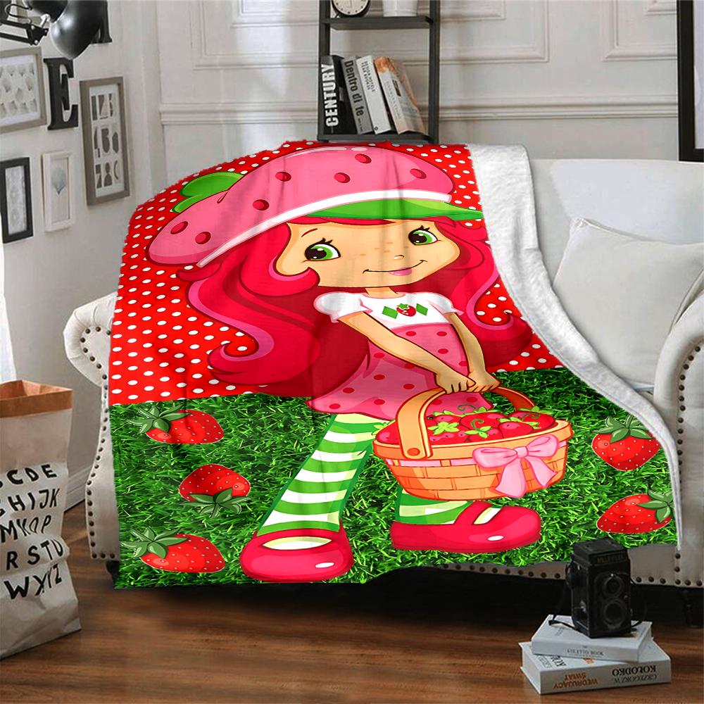 1Pc Strawberry Party Invitation Blanket For Couch Bed Plush Cozy Fuzzy Blanket Super Soft Warm Blankets For Fall And Winter 0918254