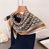 Polka Dot Style Herringbone Pattern Cotton And Linen Small Square Scarf Silk Scarf Imitation Velvet Headscarf Shawl Sun Protection Scarf Women'S Scarf