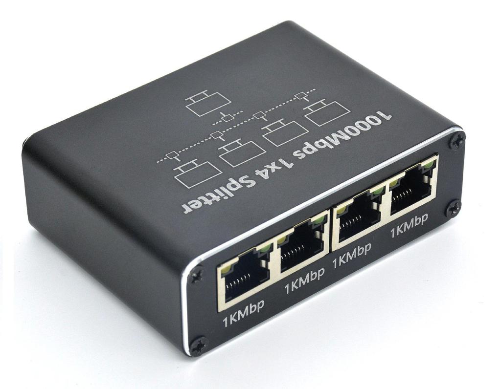 RJ45 Gigabit Network Cable Splitter 1-to-3 Adapter for Broadband Routing