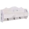 Day and Night - Day and Night White Wooden Wall Coat Rack 50x10x23 Cm