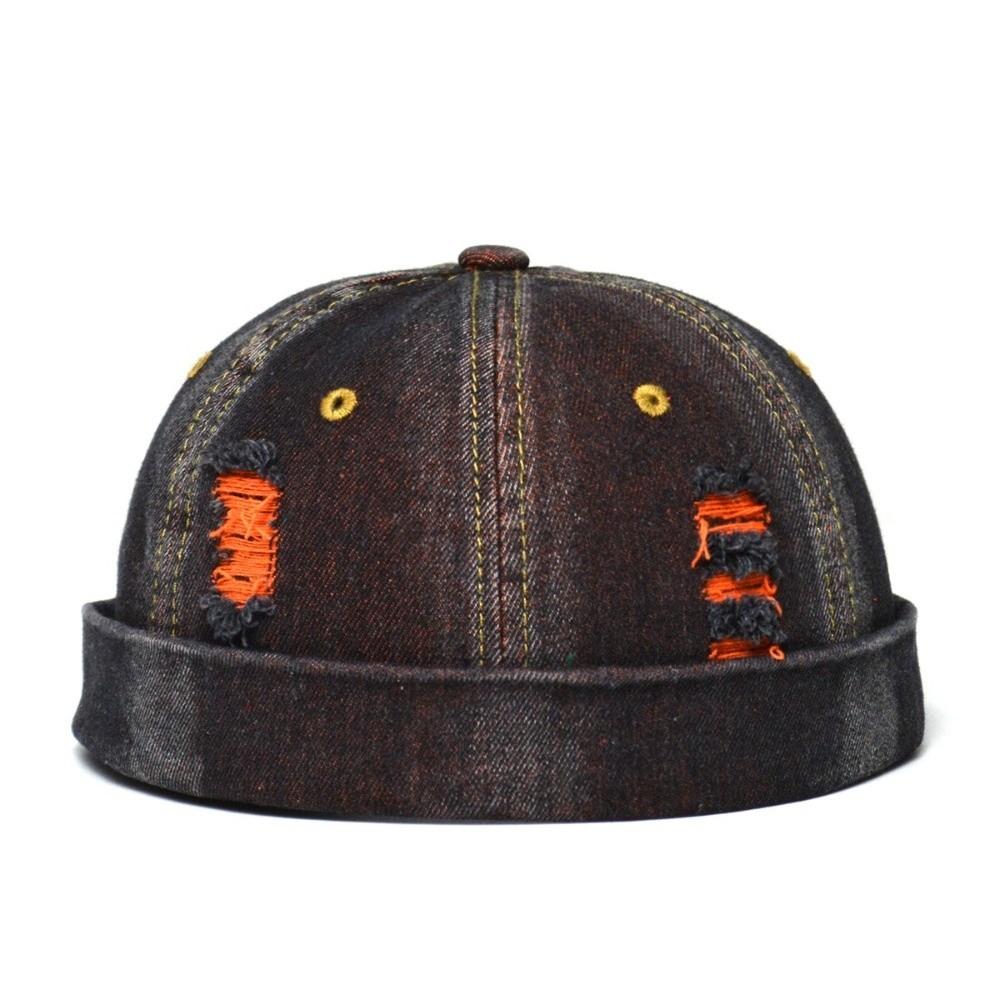 Vintage Brimless Skullcap Rolled Cuff Melon Cap Fashion Docker Cap Streetwear