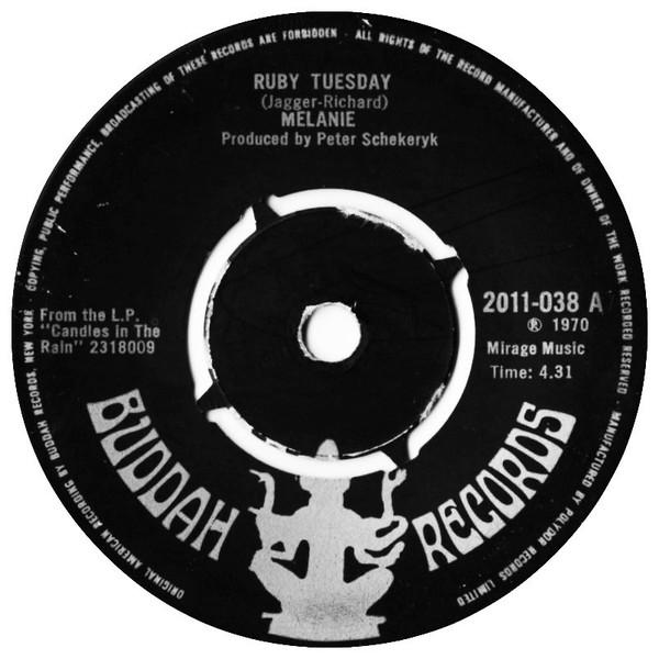7inch Record MELANIE Ruby Tuesday 2011038 Buddah Records 1970 UK Rock Used