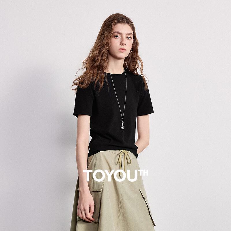 Chuyu Women s Slim Fit Mousse Bamboo Knit Short Sleeve T-shirt L