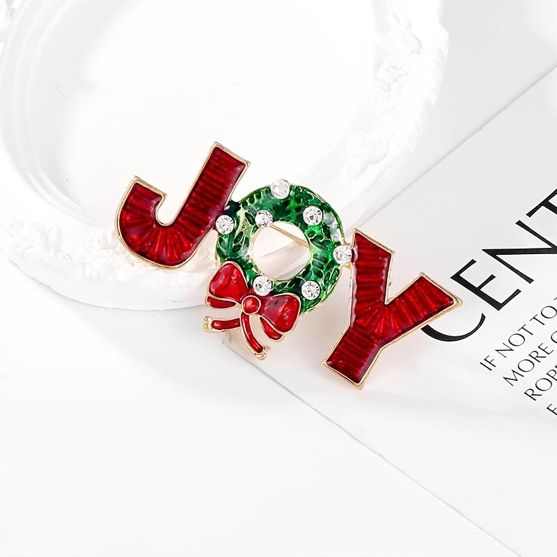 

[Christmas Brooch] Christmas JOY Brooch, European And American Letter Dripping Oil Lapel Flower Suit Accessory Pin красный