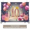 2D Rosa Gold 10. Geburtstag Kulisse mit Kerzen, Rosen & Geschenkboxen Party Banner