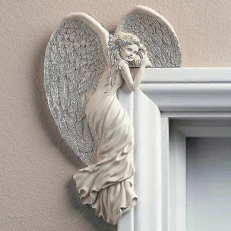 Nordic Redemption Angel Door Frame Decoration Awakening Wings Wall Hanging Resin Pendant Decor Figure Sculpture Ornament - Pjun