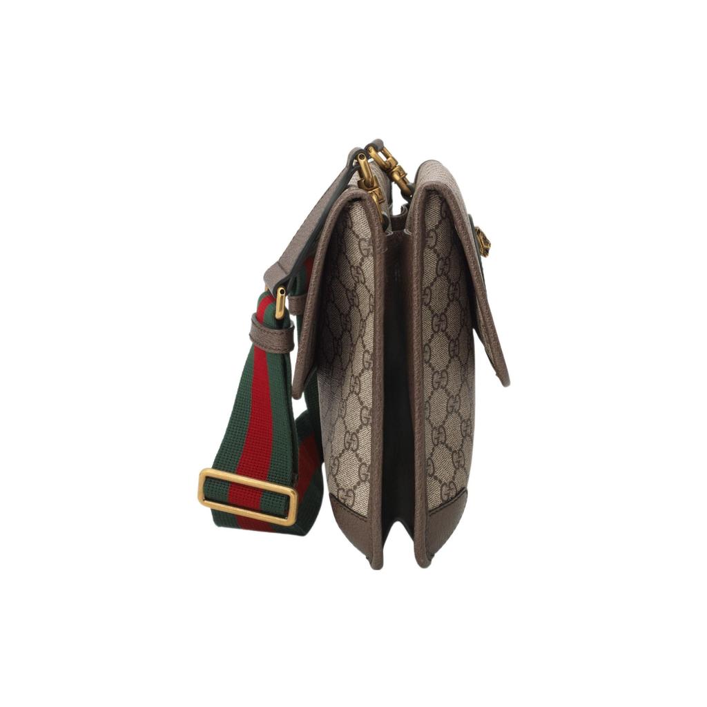Gucci GG Supreme Tiger Head Messenger Bag Beige Brown Leather Red Green Web Stripe Crossbody Handbag for Women Daily Commute Travel 495654-9C2VT-8745
