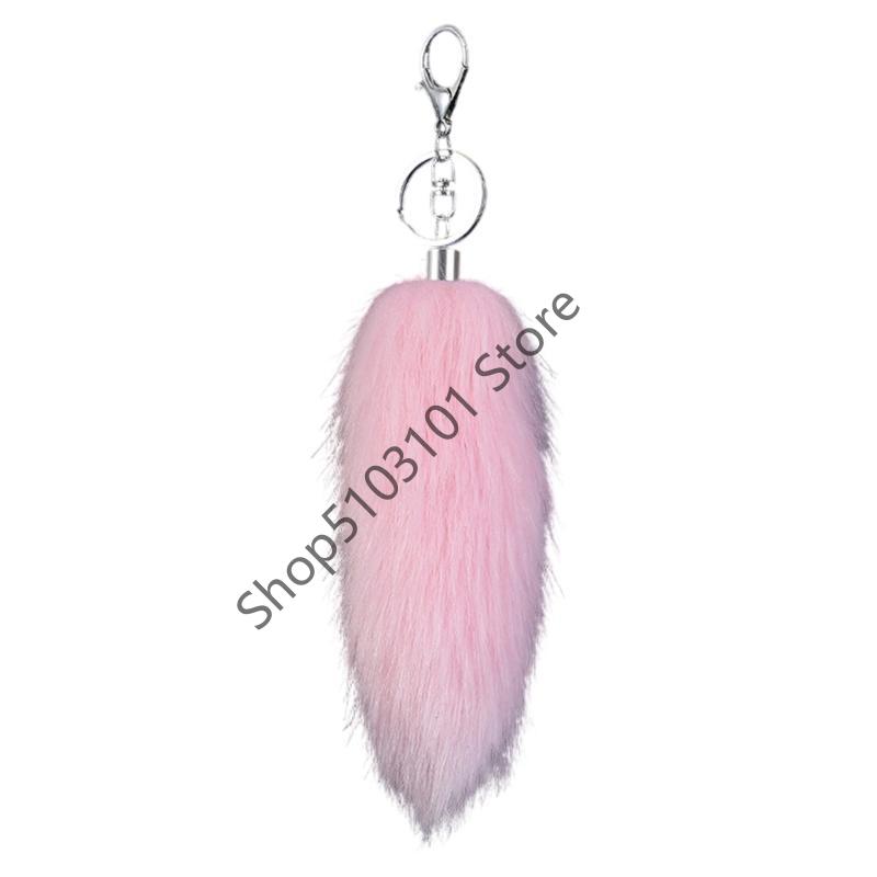 16cm Foxes Tail Keychain Faux Furs Foxes Tail Keyring Soft Furry Bag Hangings Charm Pendant Key Handbag Pendant Accessorise