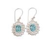 Sky Blue Topaz Gemstone 925 Sterling Silver Jewelry Blue Stone Earrings 1.59" December Birth Month Gift EE-94-8