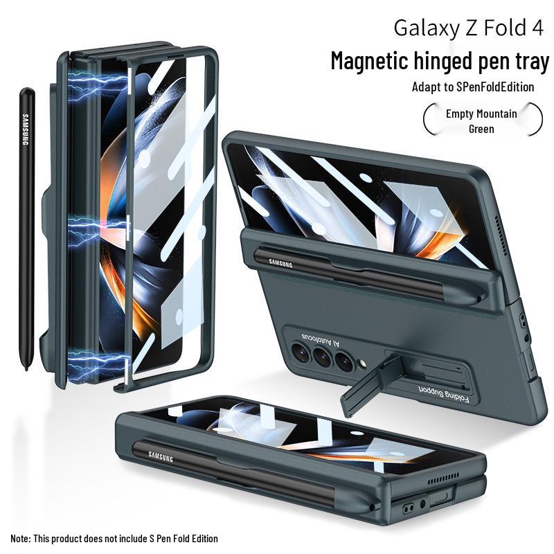 Samsung Z Fold4 Magnetic Pen Slot Case with Full Hinge Coverage and Film Protection