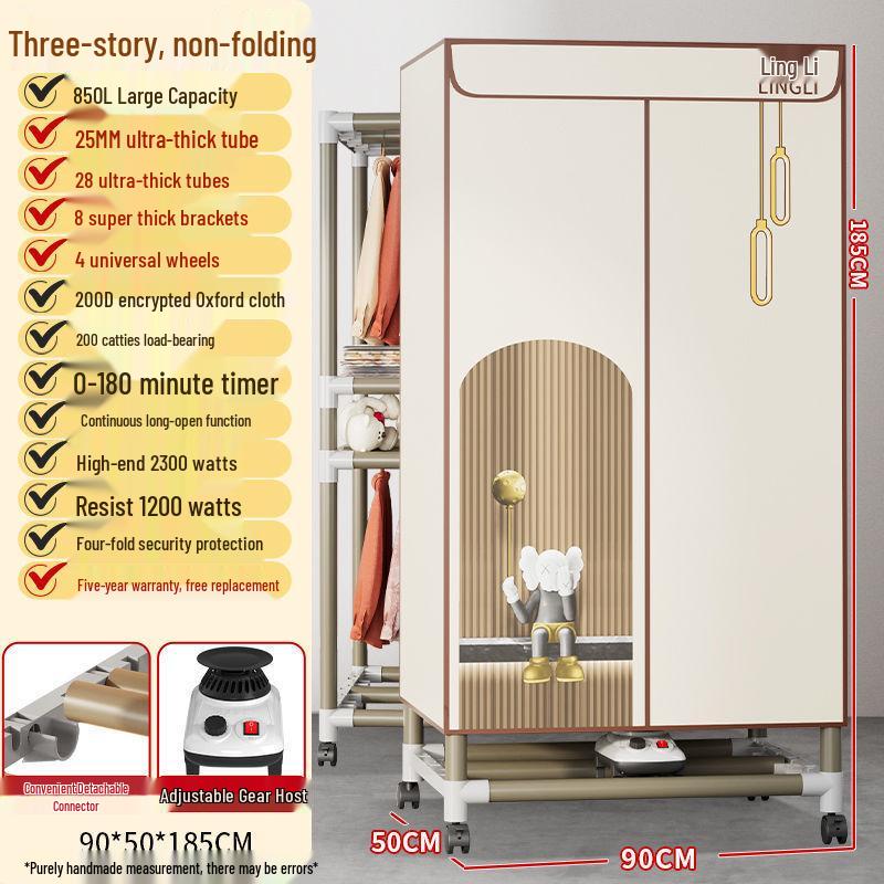 Compact Foldable Triple-Layer Clothes Dryer for Home and Dorm Use