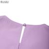 ZANZEA Women Casual Round Neck Sleeveless Long Dress