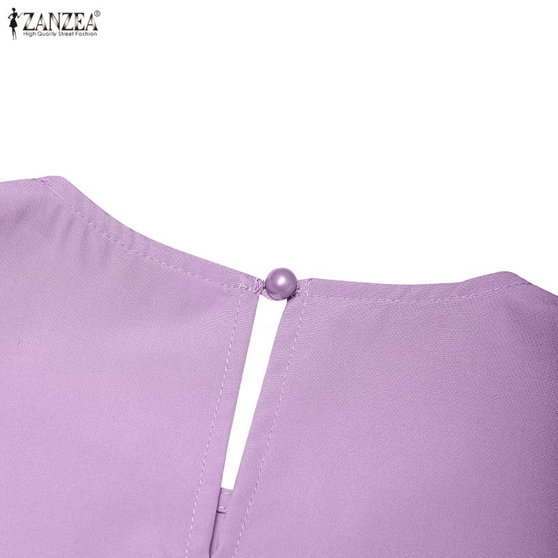 ZANZEA Women Casual Round Neck Sleeveless Long Dress