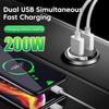 200W Mini Dual Ports USB Car Charger Lighter Fast Charging Car Phone Charger Adapter For IPhone 13 12
