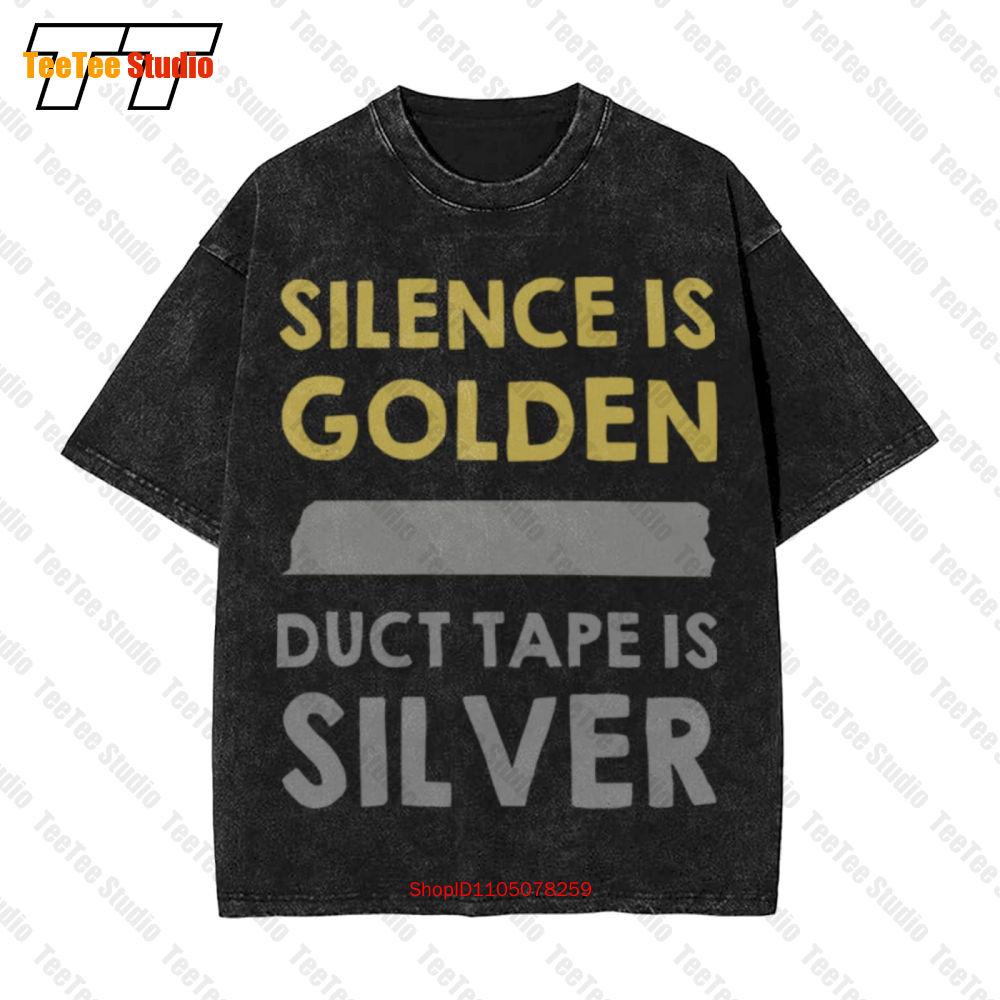 Silence Is Golden Vintage Oversized TShirt UVMZ S