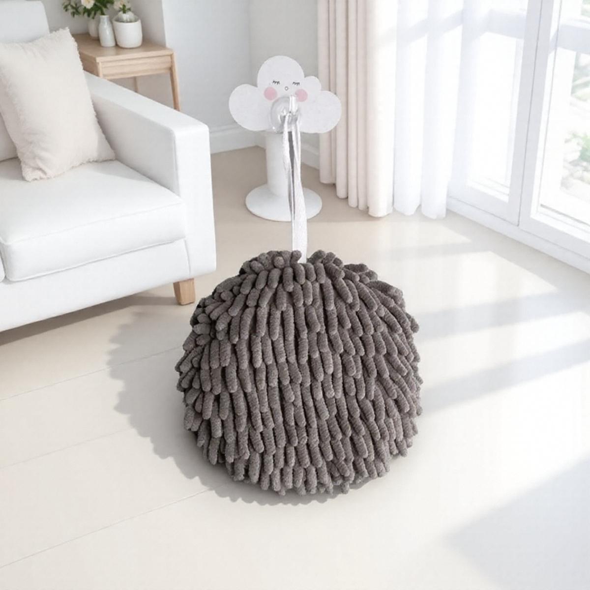 

Absorbent Hand Towel for Kitchen and Bath Hanging Cleaning Cloth Creative Design Household Wipe Ideal for Daily Use сірий