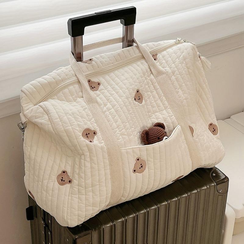 Fashionable and Simple Embroidered Zipper Stroller Hanging Bag Diaper Bag
