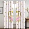 2pcs Pink Queen King Crown Kids Girl Boy Curtains Blinds Window Treatment for Bedroom Office Kitchen Living Room Home Decor Door