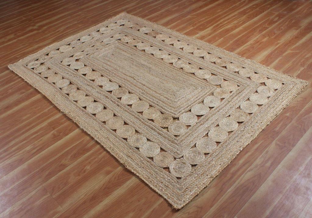 Rug Round Natural Jute Carpet Area Floor Mats Living Room Rug Indoor & Outdoor Rug