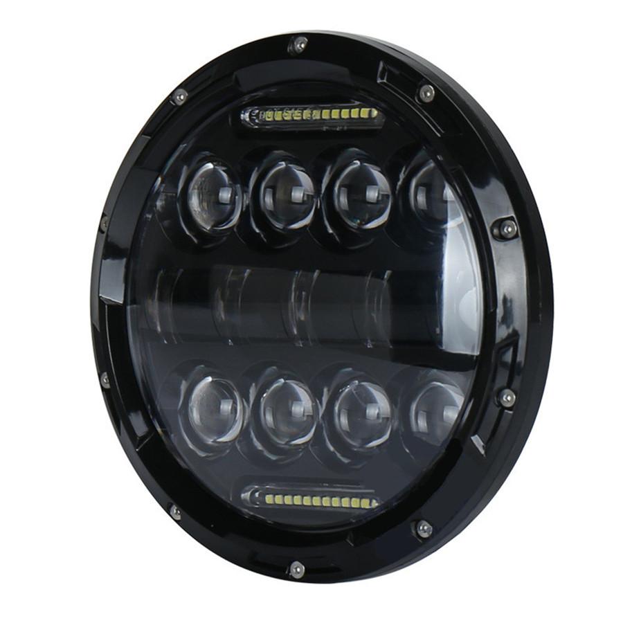 Pair 7'' 150W 10920LM Round Black Cree LED Headlight High Low Beam With White DRL for Harley Jeep Wrangler JK TJ LJ CJ Hummber H1 H2