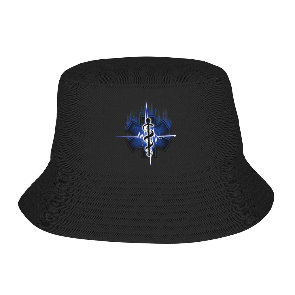 Custom Unisex Emt Star Of Life Bucket Hat Beach Sun Paramedic Medical Summer Fishing Hats