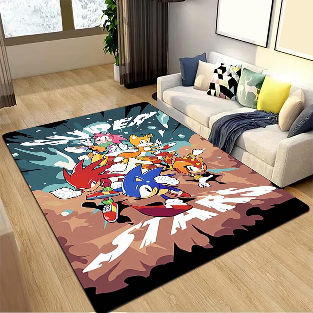 Sonic The Hedgehog Adventure Poster Decoration,Carpet,Living Room,Bedroom, Non-slip,Square rug