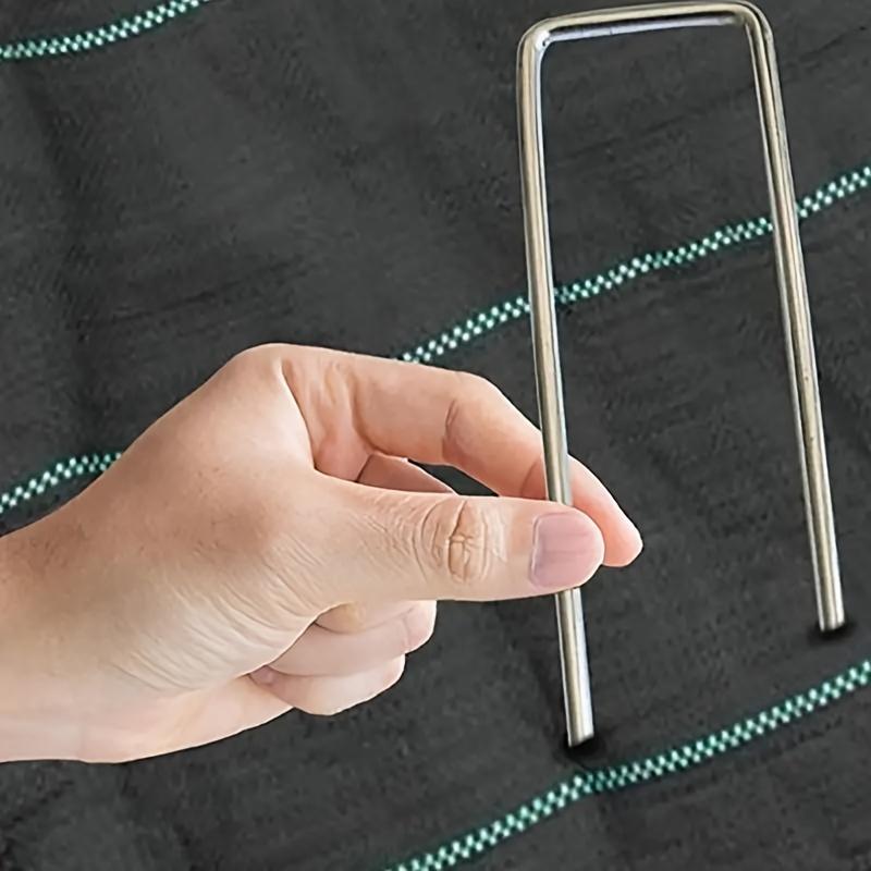 25Pcs/Pack Garden Peg Silver Metal U-Shape Garden Staple Garden Ground Nail Film Fixed Pegs Gardening Fixing Tools Film Peg