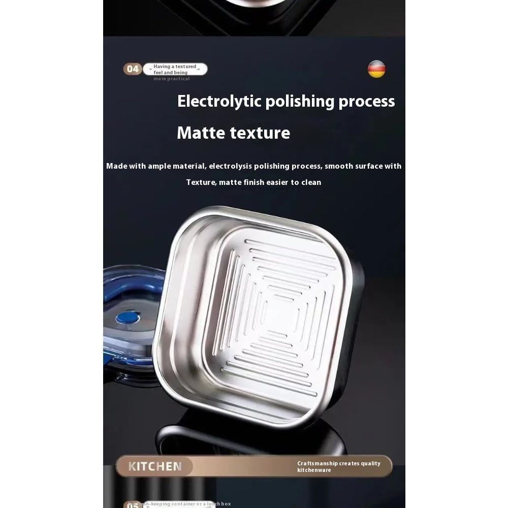 Thick Stainless Steel Food Preservation Box with Leak-proof Seal, Suitable for Microwave Ovens and Induction Cookers, Multi-func