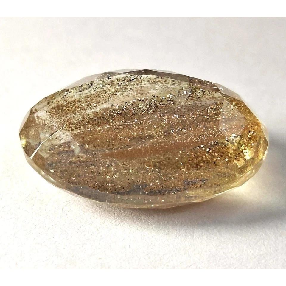Beautiful Rutilated Quartz Golden Oval Cut 31-33 Ct Certified Loose Gemstone