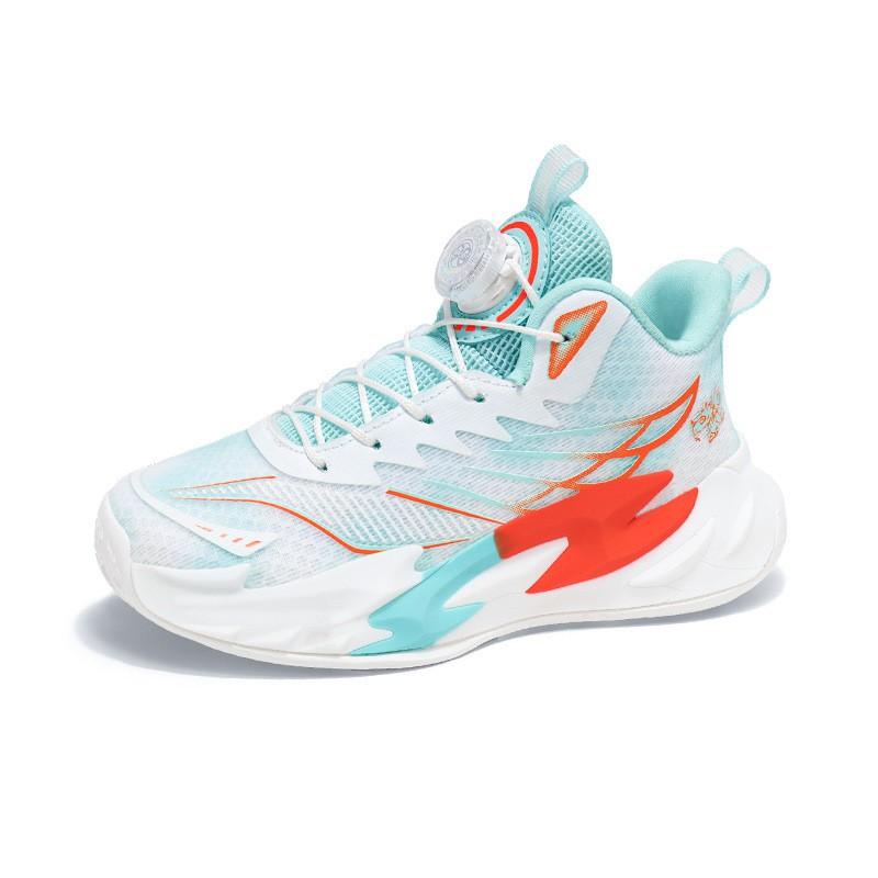 Kids Basketball Shoes Boys Girls Lightweight Breathable Training Sneakers With Anti-Slip Sole Shock Absorption