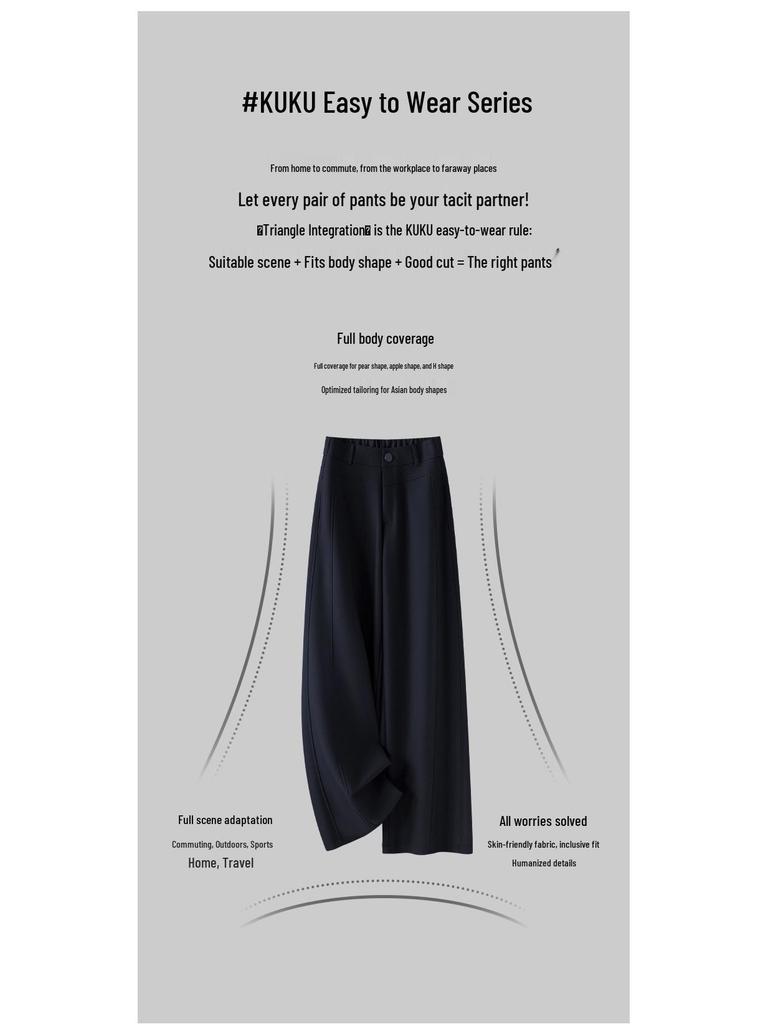 Women's High-Waisted Banana Pants - 2026 Spring/Summer Loose Straight-Leg, Slimming, Casual, Wide-Leg, Petite Fit.