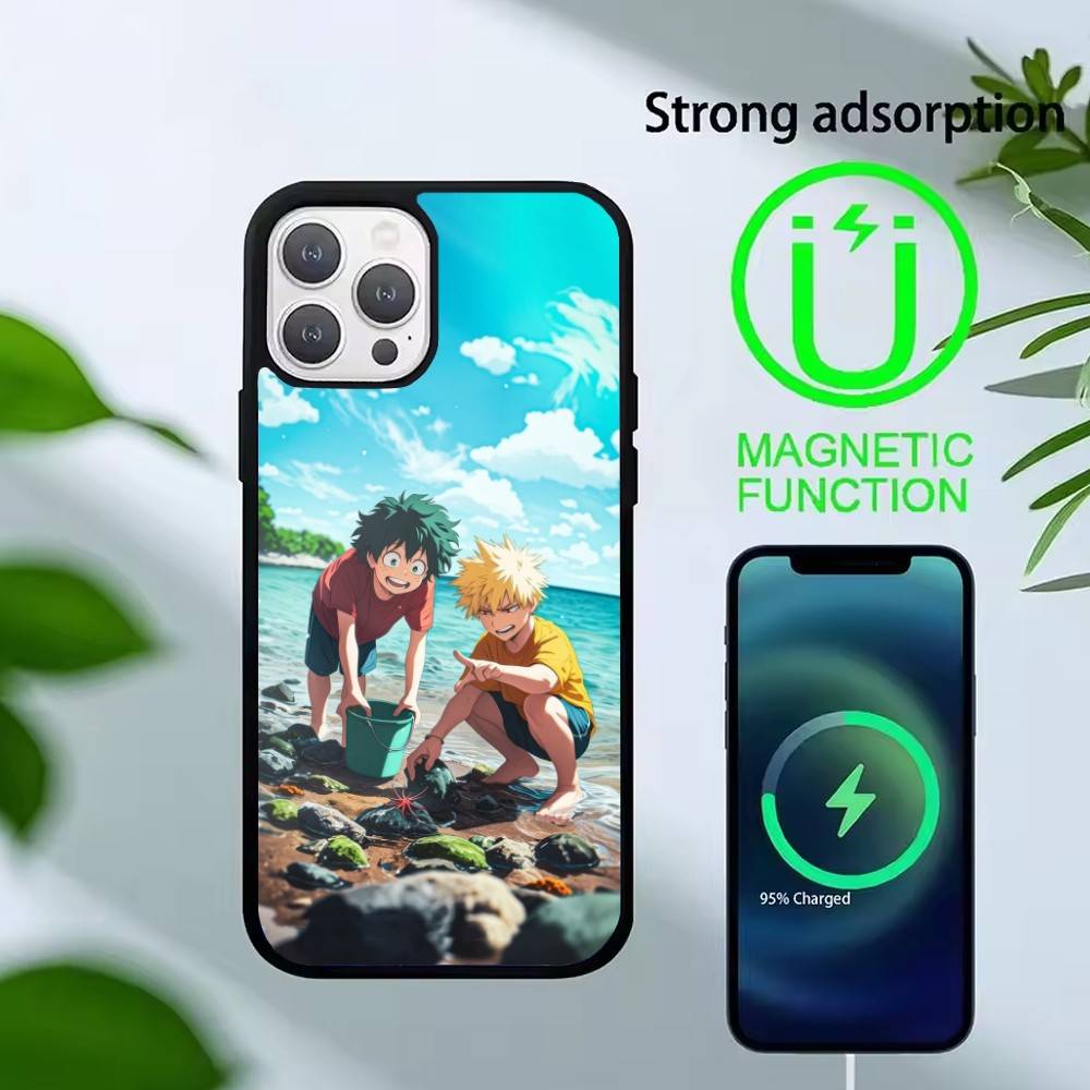 Katsuki Bakugo p-Hero Academia Phone Case For iPhone 14,16,15,13,17,12,Plus,Pro,Max Magnetic For Magsafe Frosted Cover iPhone13