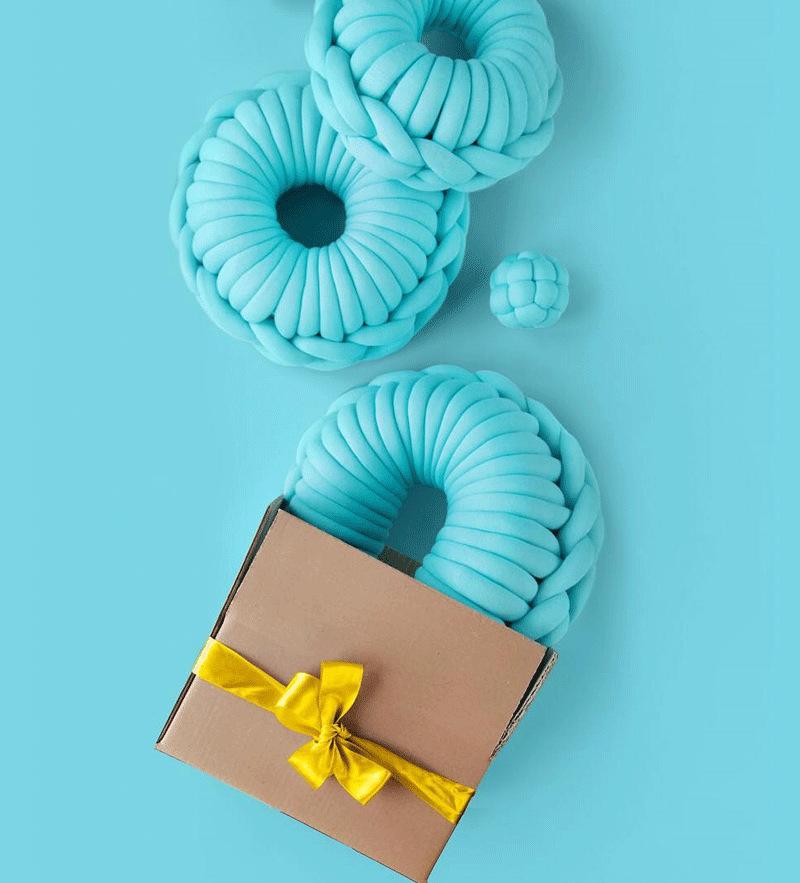 

Ins Шерстяная подушка ручной вязки Домашний декор Подушка для сна 30CM светло-зеленый