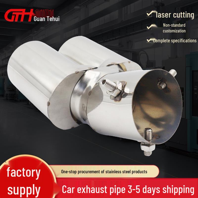 

Universal Dual Exhaust Tailpipe for Buick, Chevrolet, Hyundai, K2, K3, and Rio Models.