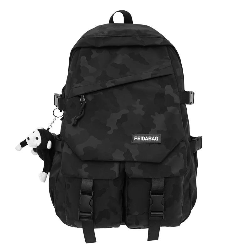 

Камуфляжный школьный рюкзак для мужчин и женщин средней школы, легкий рюкзак большой емкости Large чёрный