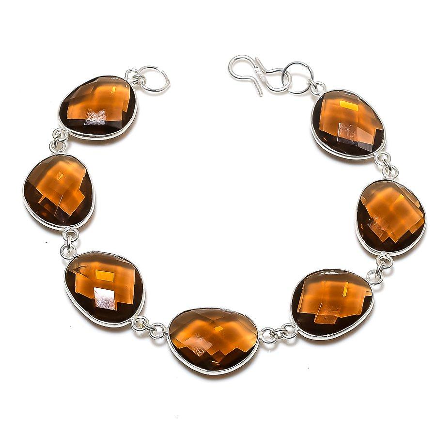 

Браслет ручной работы из стерлингового серебра 925 пробы с натуральным цитрином 7-8 дюймов e0d50