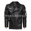 Model D three-dimensional multi-pocket zipper locomotive leather jacket retro jacket European size