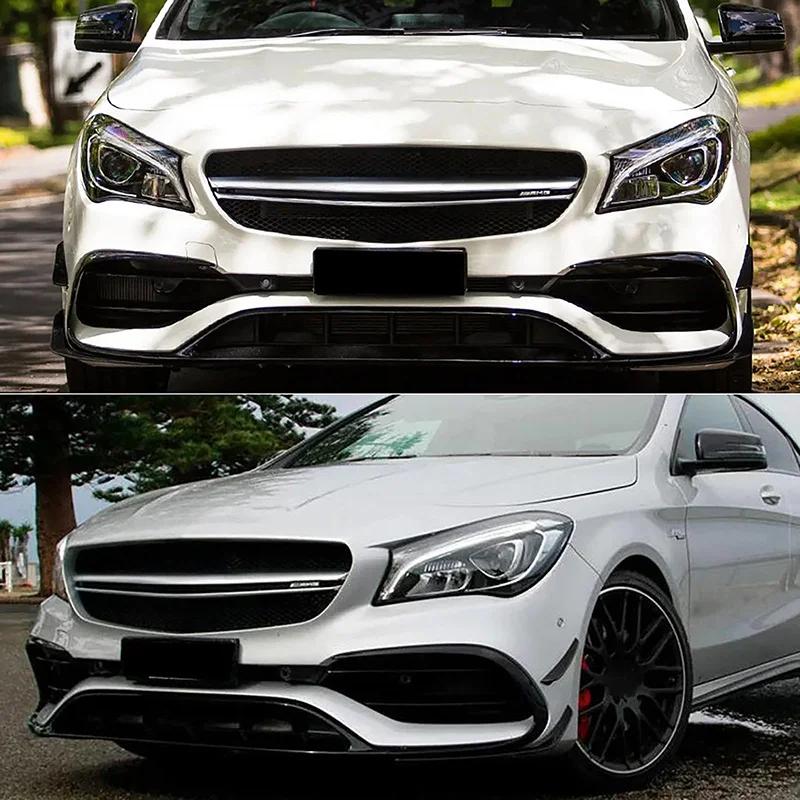 Schwarzer Nebelscheinwerferrahmen, Frontstoßstange, Nebelscheinwerfer-Splitter, Spoilerverkleidung für Mercedes Benz CLA-Klasse 2016–2018, CLA45, CLA200, CLA220 AMG