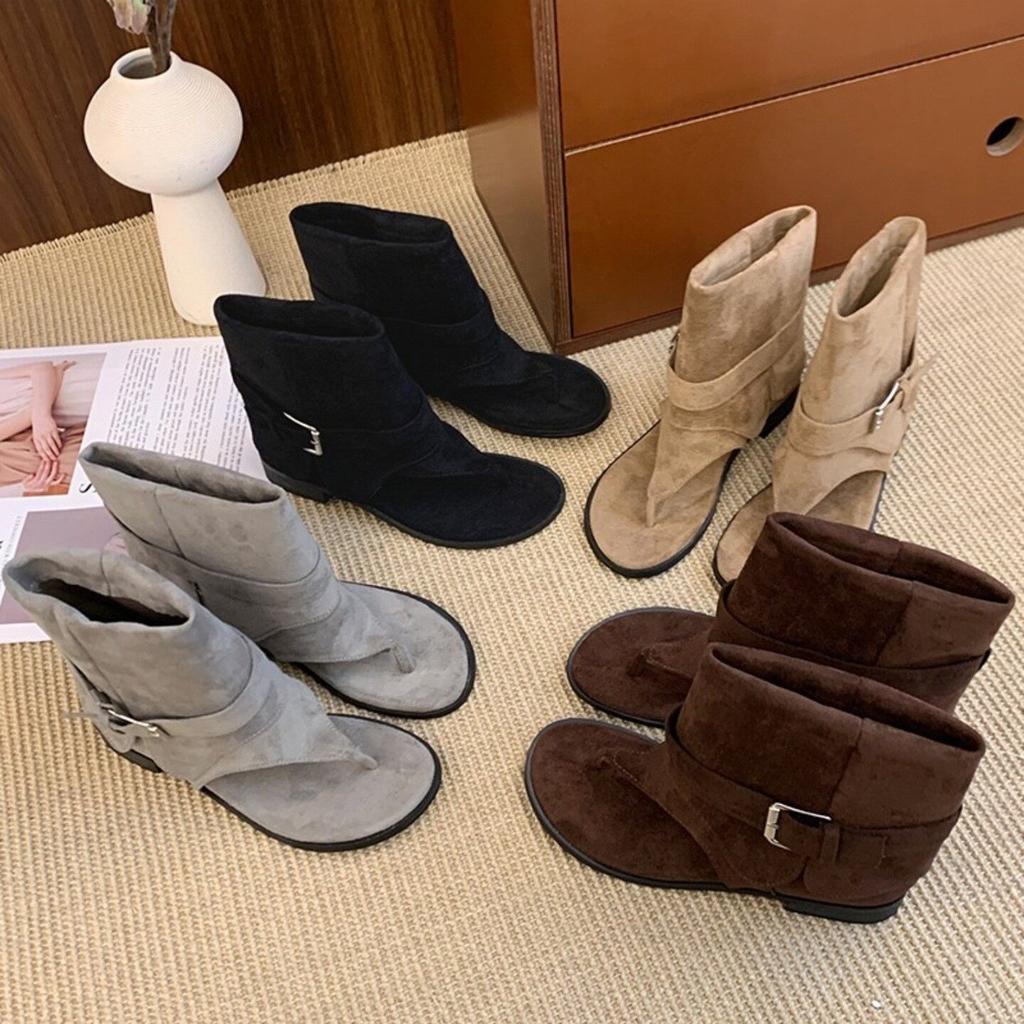 First Encounter Season French Retro Toe Cool Boots Women'S Summer Beautiful Western Trousers Short Boots With Skirt Luo