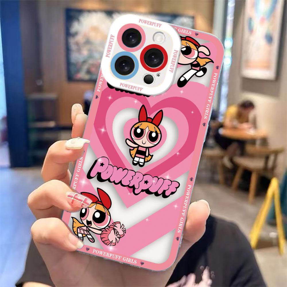Anime The P-Powerpuff Girls Cover Clear Phone Case For iPhone Apple 17 AIR 16E 16 15 14 12 13 11 Pro Max Plus XR DIY Shell Case