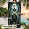 Witchcraft Theme Beach Towel Personalized Custom Name & Text Soft Quick Dry Beach Towel for Swimming Travel
