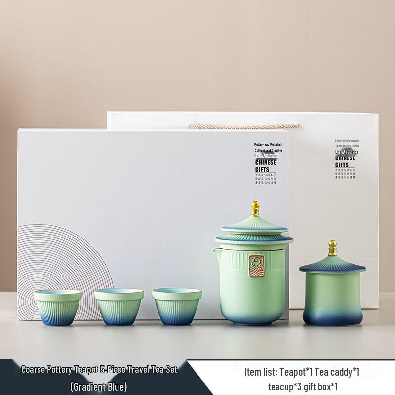 Palace Style Portable Ceramic Travel Tea Set