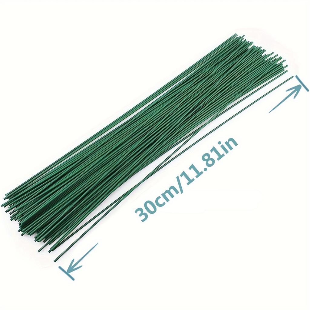 100pcs Dark Green Floral Stem Wire for DIY Crafts and Professional Flower Arrangements - Flexible and Durable Wire for Florists and Hobbyists Alike